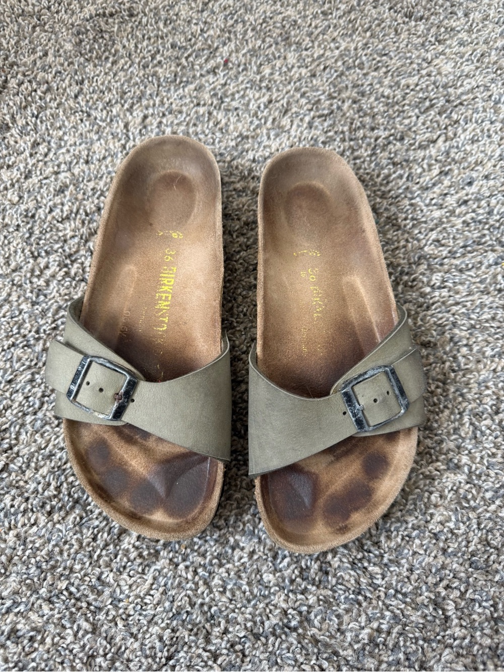 Birkenstock Single Strap Sandals in Olive